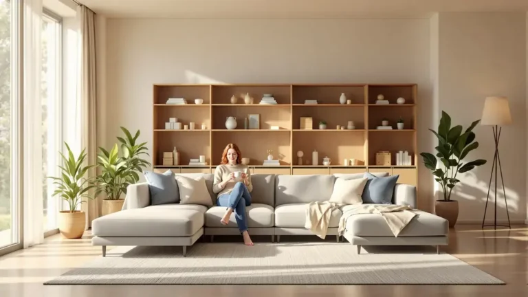 Přisunutí pohovky ke zdi je častá chyba která narušuje harmonii obýváku