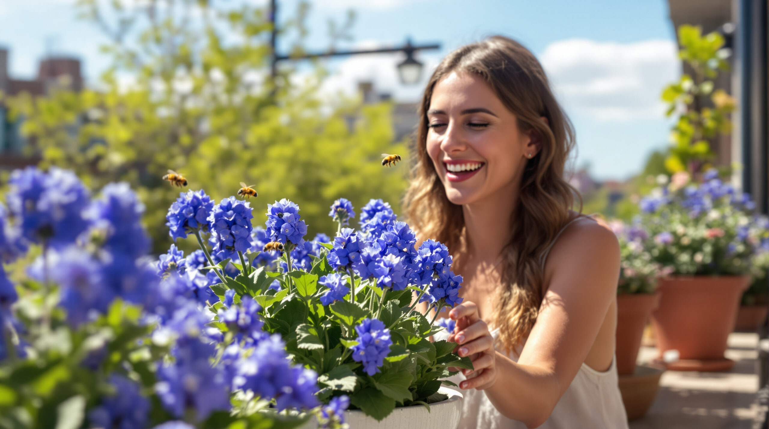 Když jsem vyměnila své muškáty za tuto modrou rostlinu, proměnily se mé balkónové květináče během 6 týdnů v opravdový úkryt pro včely.