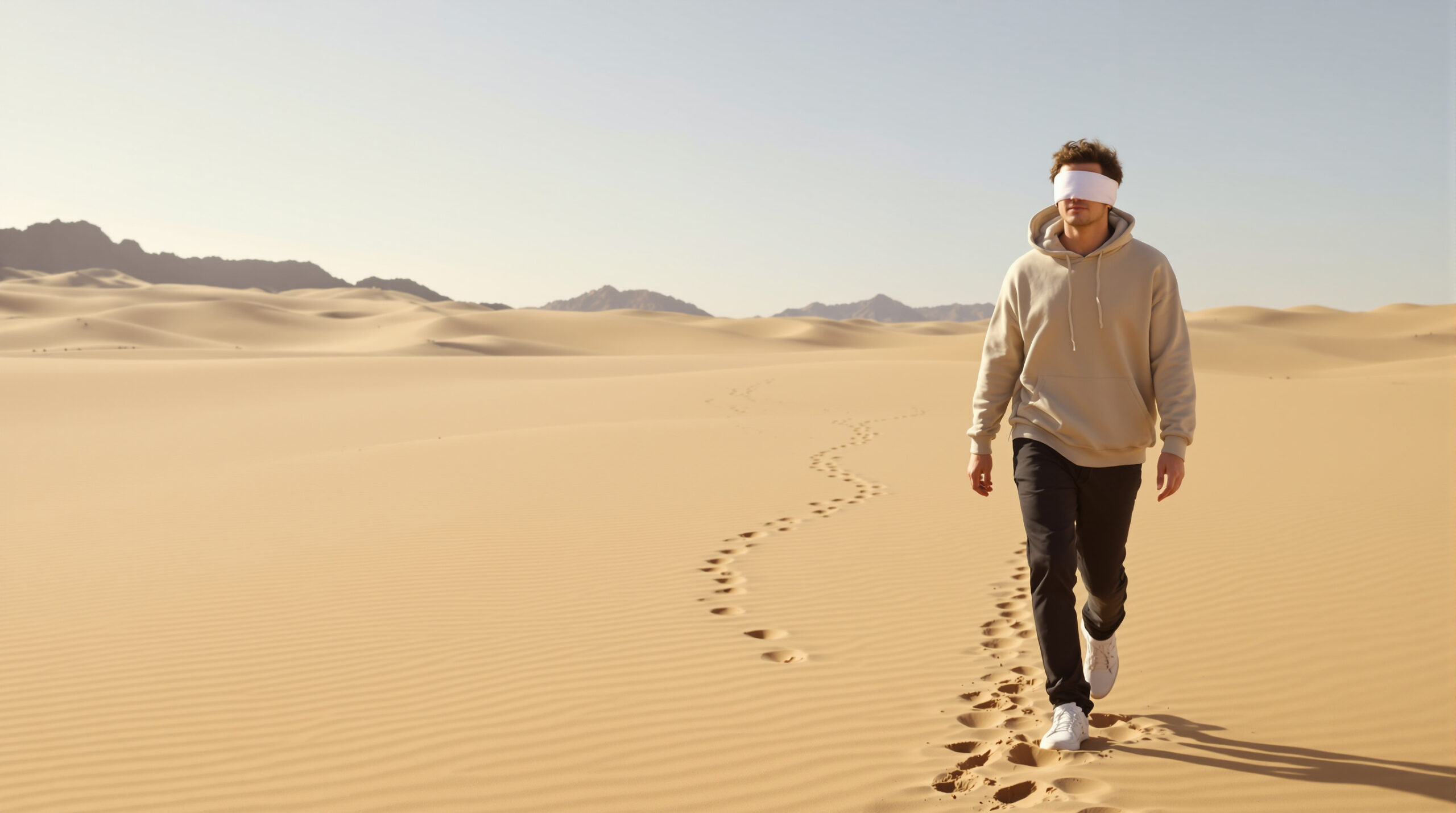 Myslel jsem si, že chodit se zavázanýma očima po poušti je dobrodružství, dokud jsem nezjistil, proč nakonec chodíme v kruzích.