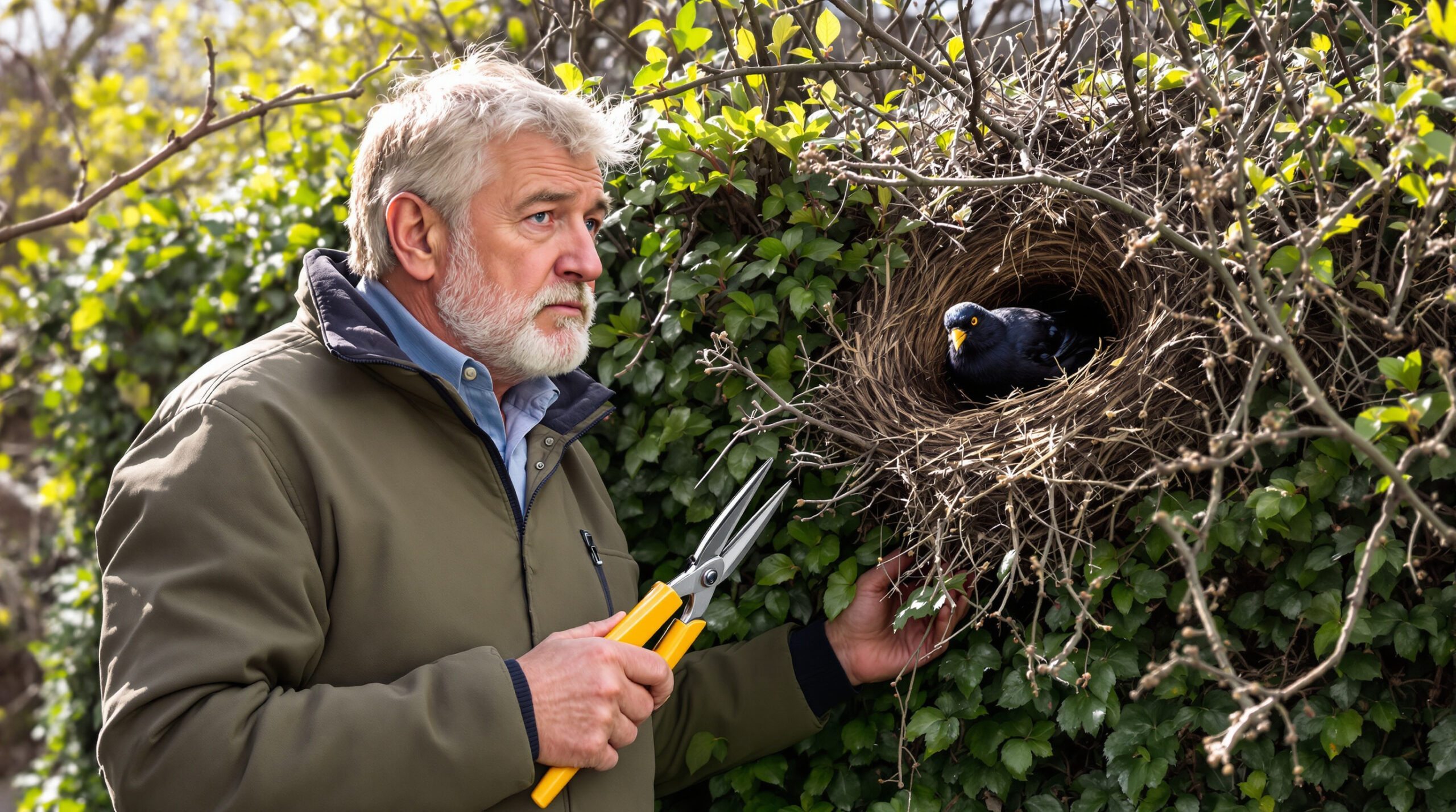 Myslel jsem, že své živému plotu pomáhám, když ho stříhám v březnu: zjistil jsem, že to odrazuje ptáky, kteří u mě hnízdí.