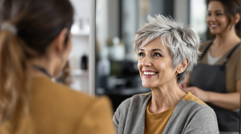 Požádala jsem o radu svého kadeřníka: ideální délka pro omlazení mých šedivých vlasů po šedesátce změnila můj vzhled i sebevědomí.
