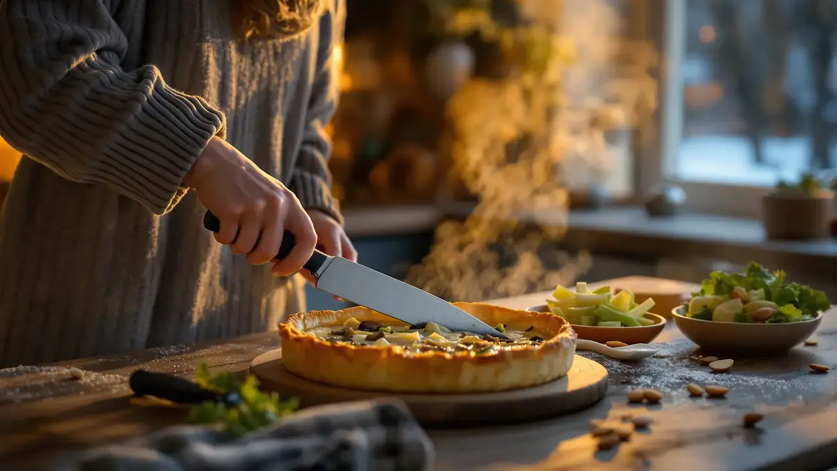 Tato quiche bez těsta s pórkem, žampiony a kozím sýrem je skvělý pokrm na chladné dny