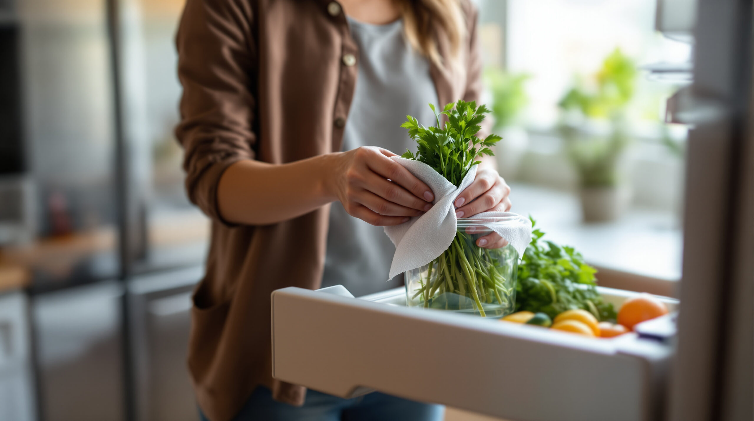 Tento jednoduchý papírový ubrousek za 1 € udrží vaše bylinky čerstvé více než 10 dní a zbaví vás stresu z přihrádky na zeleninu.