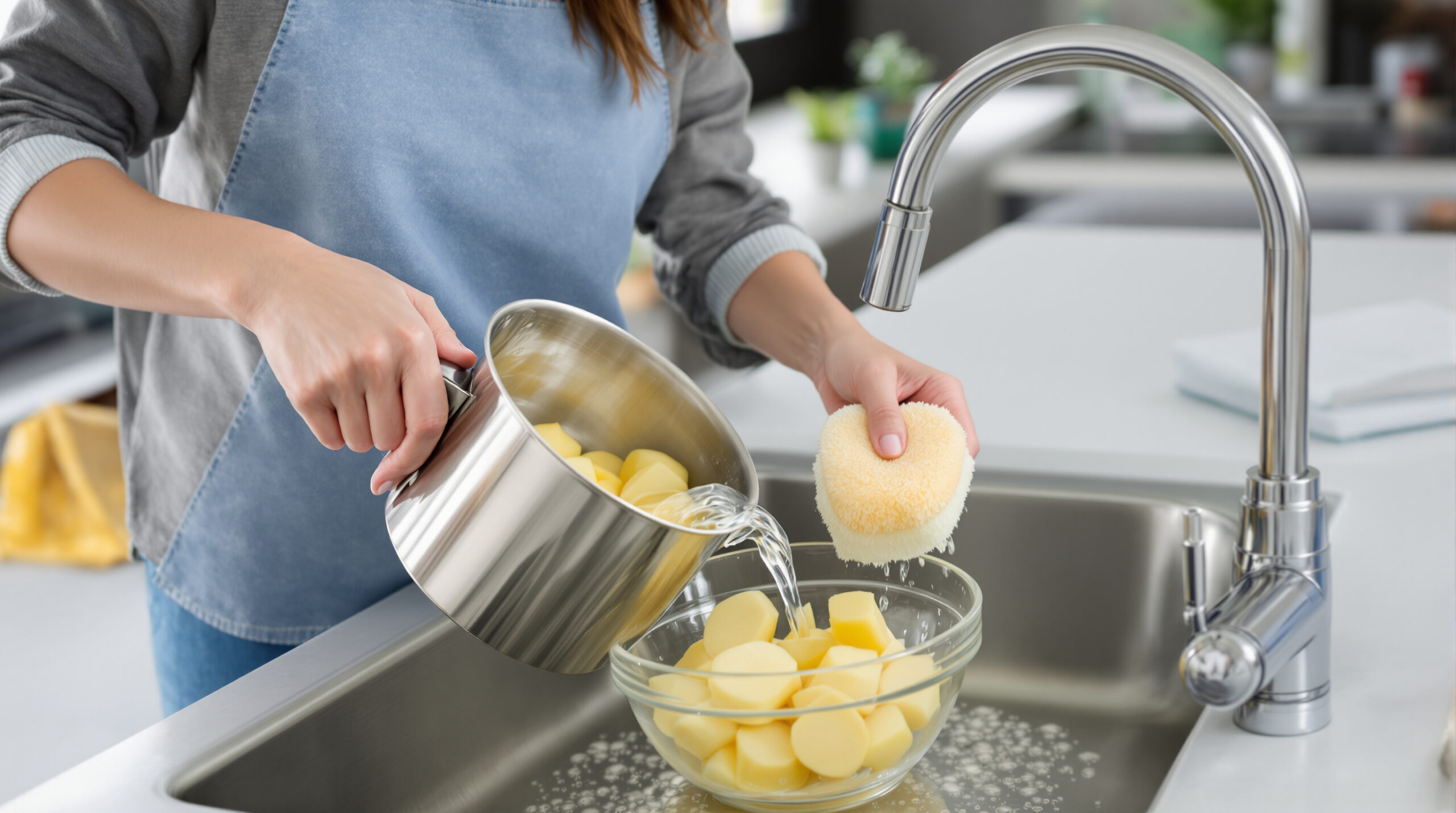 Už nikdy nevylévejte vodu z vařených brambor: tento zázračný prostředek vyčistí váš dřez jako nikdy předtím!