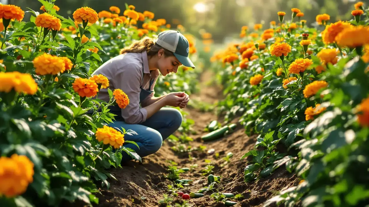 Vysazení těchto zelenin blízko aksamitníků tvoří po celé léto přirozenou bariéru proti škůdcům