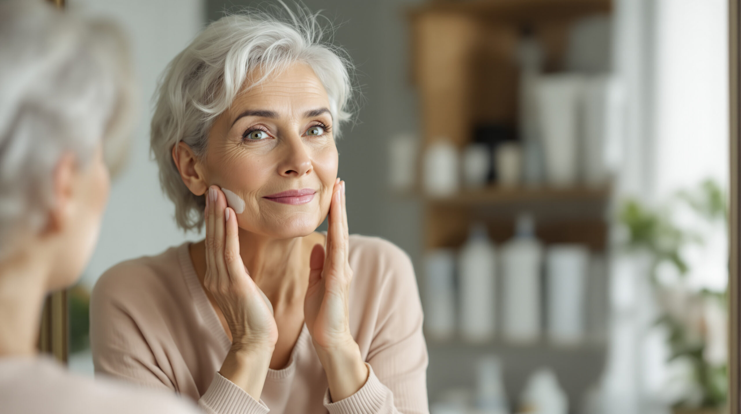 Po padesátce odborníci na krásu doporučují tónovaný krém pro zmírnění vrásek a zlepšení vzhledu pleti.
